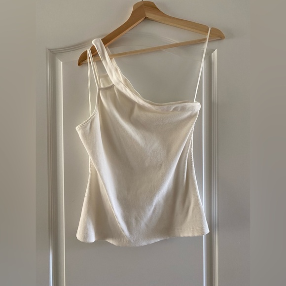 Maeve by Anthropologie One Shoulder Tank White Medium - Picture 3 of 12